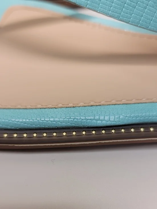 JOURNEE TURQUOISE NEW IN BOX T-POST SANDAL SZ 7 - Picture 10 of 12